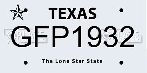 GFP1932 Texas License Plate