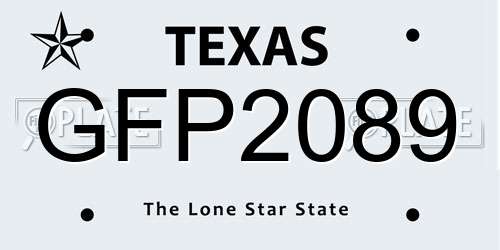 GFP2089 Texas License Plate