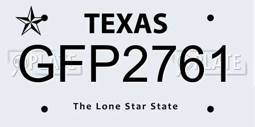 GFP2761 Texas License Plate