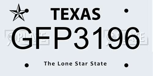 GFP3196 Texas License Plate