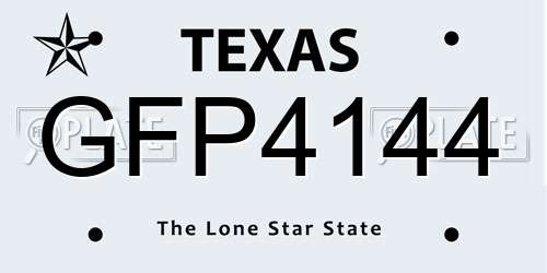 GFP4144 Texas License Plate