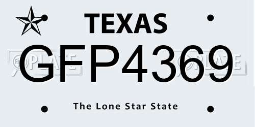 GFP4369 Texas License Plate