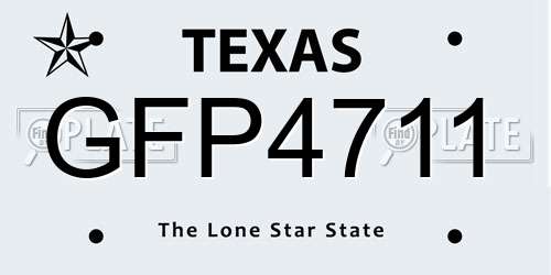 GFP4711 Texas License Plate