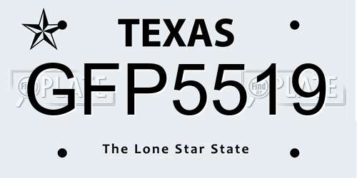GFP5519 Texas License Plate