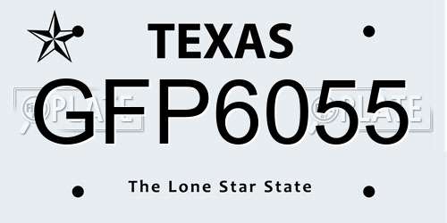 GFP6055 Texas License Plate