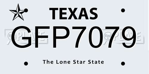 GFP7079 Texas License Plate