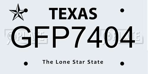 GFP7404 Texas License Plate