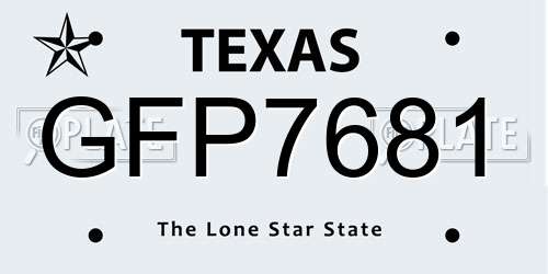 GFP7681 Texas License Plate