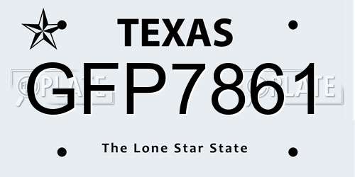 GFP7861 Texas License Plate