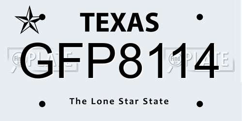 GFP8114 Texas License Plate