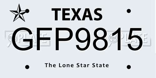GFP9815 Texas License Plate