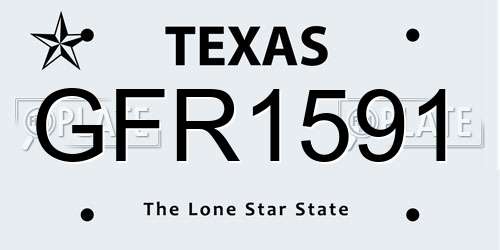 GFR1591 Texas License Plate