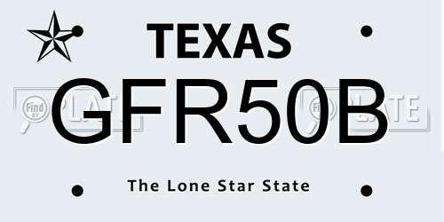 GFR50B Texas License Plate