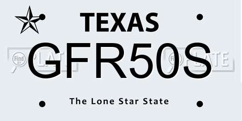 GFR50S Texas License Plate
