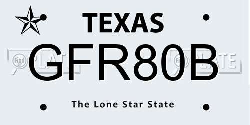 GFR80B Texas License Plate