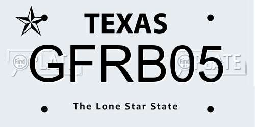 GFRB05 Texas License Plate