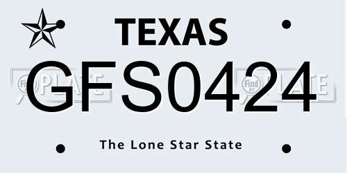 GFS0424 Texas License Plate