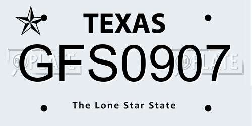 GFS0907 Texas License Plate