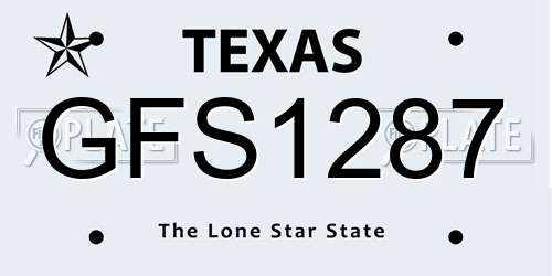 GFS1287 Texas License Plate