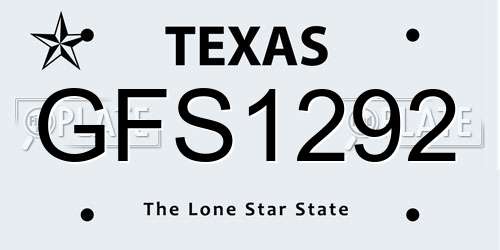 GFS1292 Texas License Plate