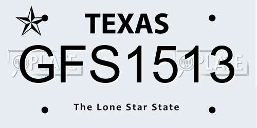 GFS1513 Texas License Plate