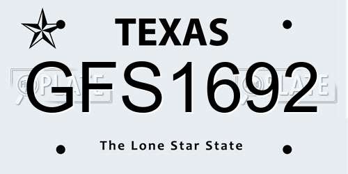 GFS1692 Texas License Plate