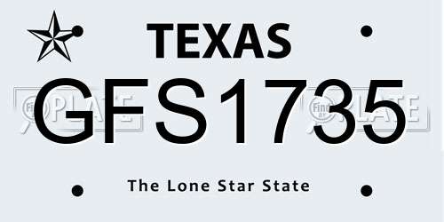 GFS1735 Texas License Plate
