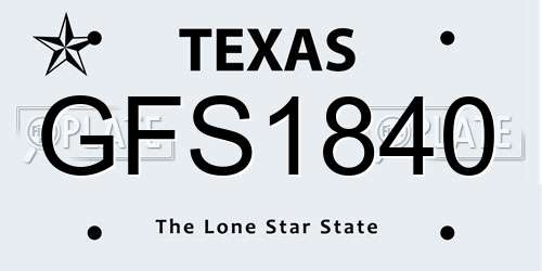 GFS1840 Texas License Plate
