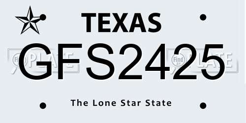 GFS2425 Texas License Plate