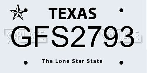 GFS2793 Texas License Plate