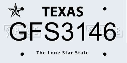 GFS3146 Texas License Plate