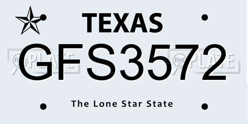 GFS3572 Texas License Plate