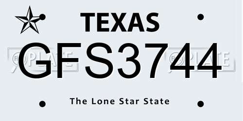GFS3744 Texas License Plate