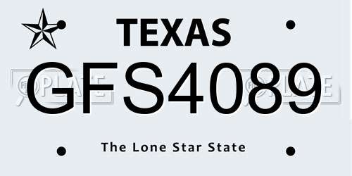 GFS4089 Texas License Plate