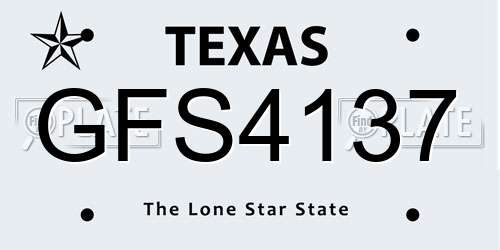 GFS4137 Texas License Plate