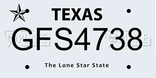 GFS4738 Texas License Plate