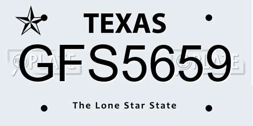 GFS5659 Texas License Plate