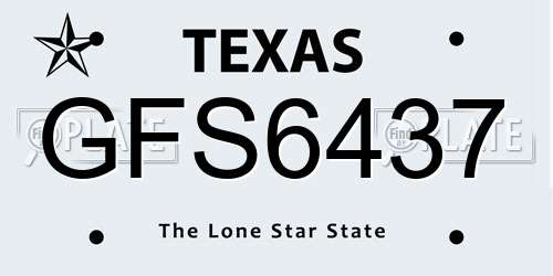 GFS6437 Texas License Plate