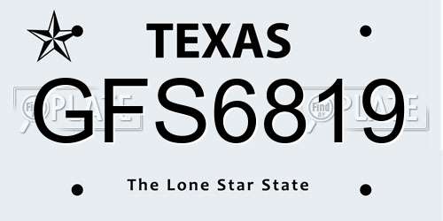 GFS6819 Texas License Plate