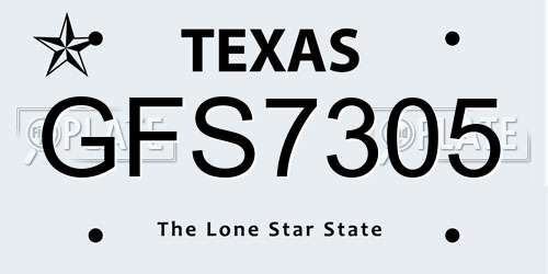 GFS7305 Texas License Plate