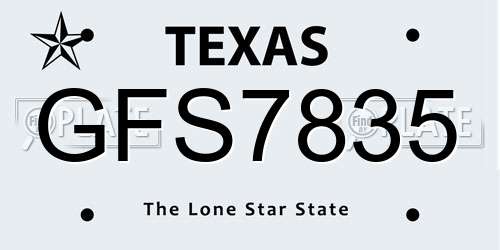 GFS7835 Texas License Plate