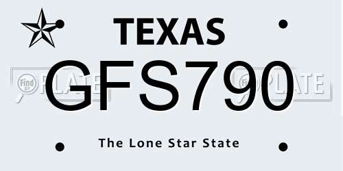 GFS790 Texas License Plate