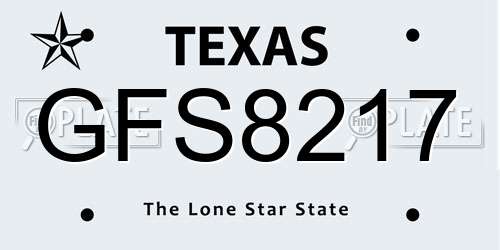 GFS8217 Texas License Plate
