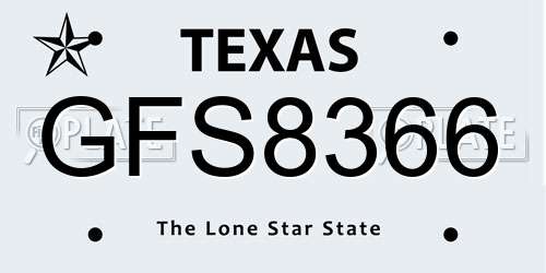 GFS8366 Texas License Plate