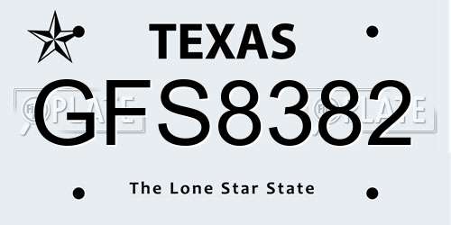 GFS8382 Texas License Plate