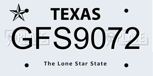 GFS9072 Texas License Plate