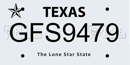 GFS9479 Texas License Plate