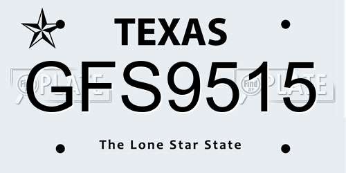 GFS9515 Texas License Plate