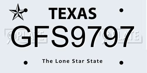 GFS9797 Texas License Plate