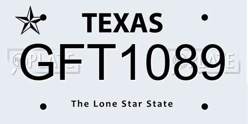 GFT1089 Texas License Plate